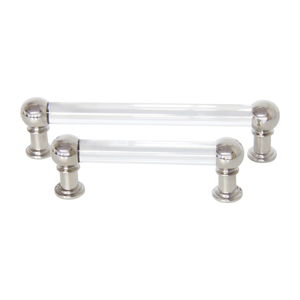 modern dresser hardware 4-Pack Glass Drawer Handles Clear Crystal Pulls With Chrome Base STRONG DURABLE DESIGN 5 Pack Probrico Black Stainless