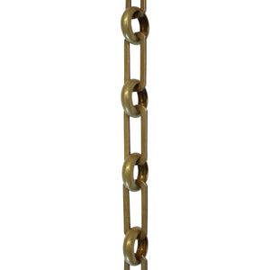 Chain BR10-U Rectangle Chandelier Chain with Unwelded Brass links and Round Joining links, Antique Brass