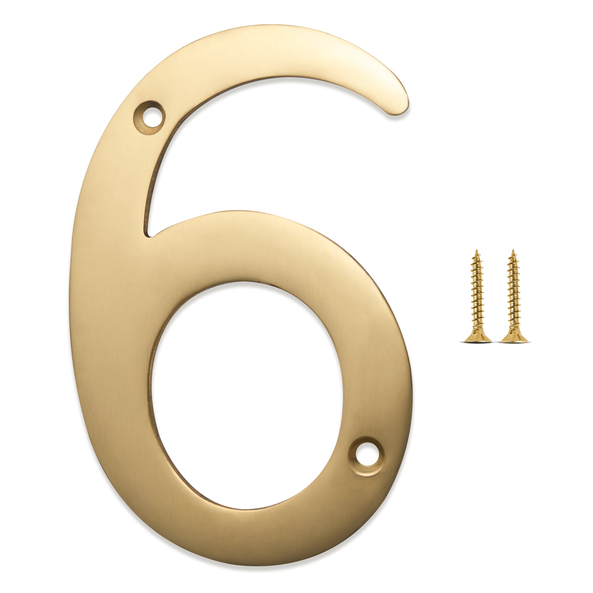 Number BR2270] Modern Serif House Number - Polished Brass Finish