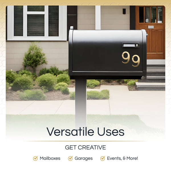 [Number BR2270] Modern Serif House Number - Polished Brass Finish - 3 ...