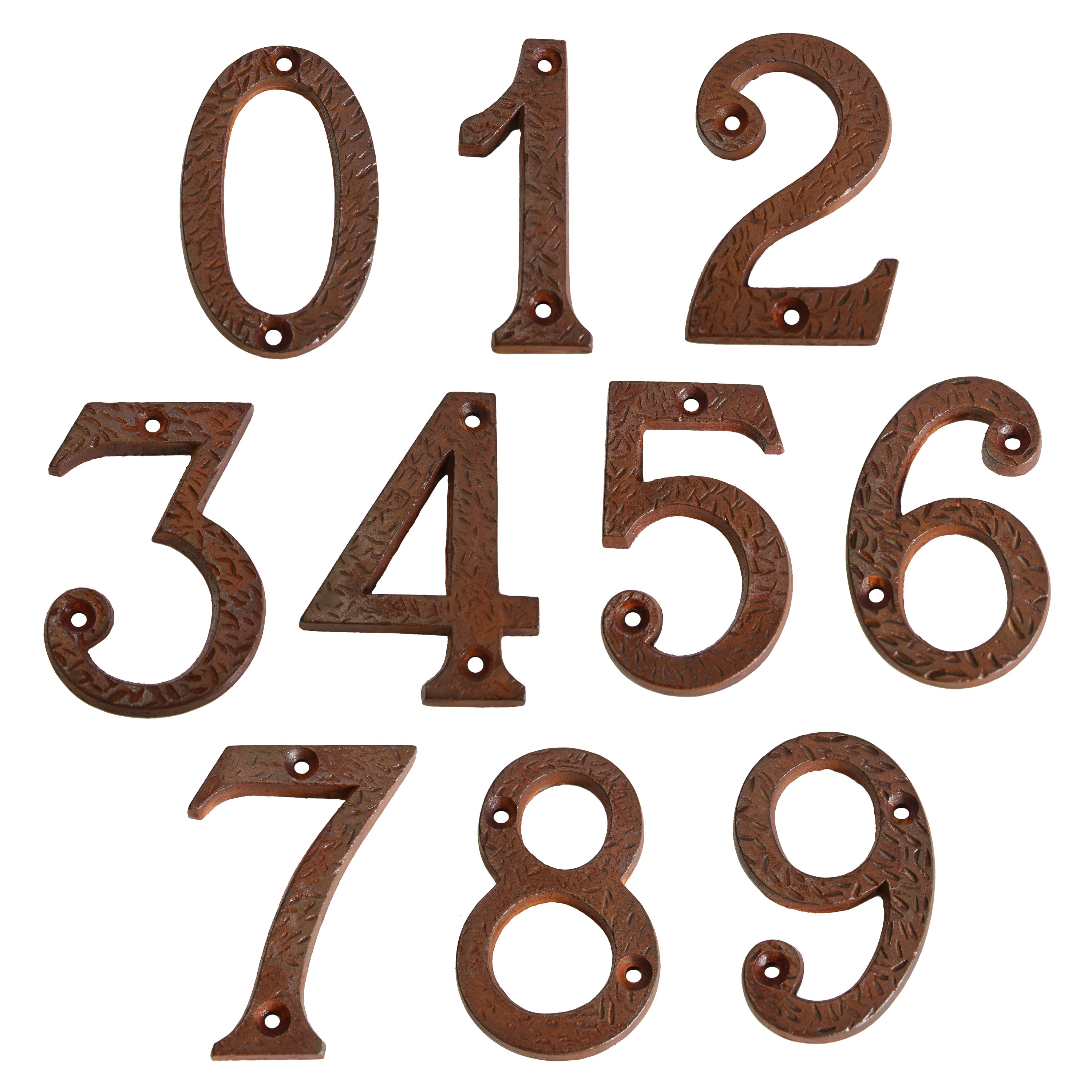 Number IR832] Rustic Country Serif House Number - Rust Finish - 3