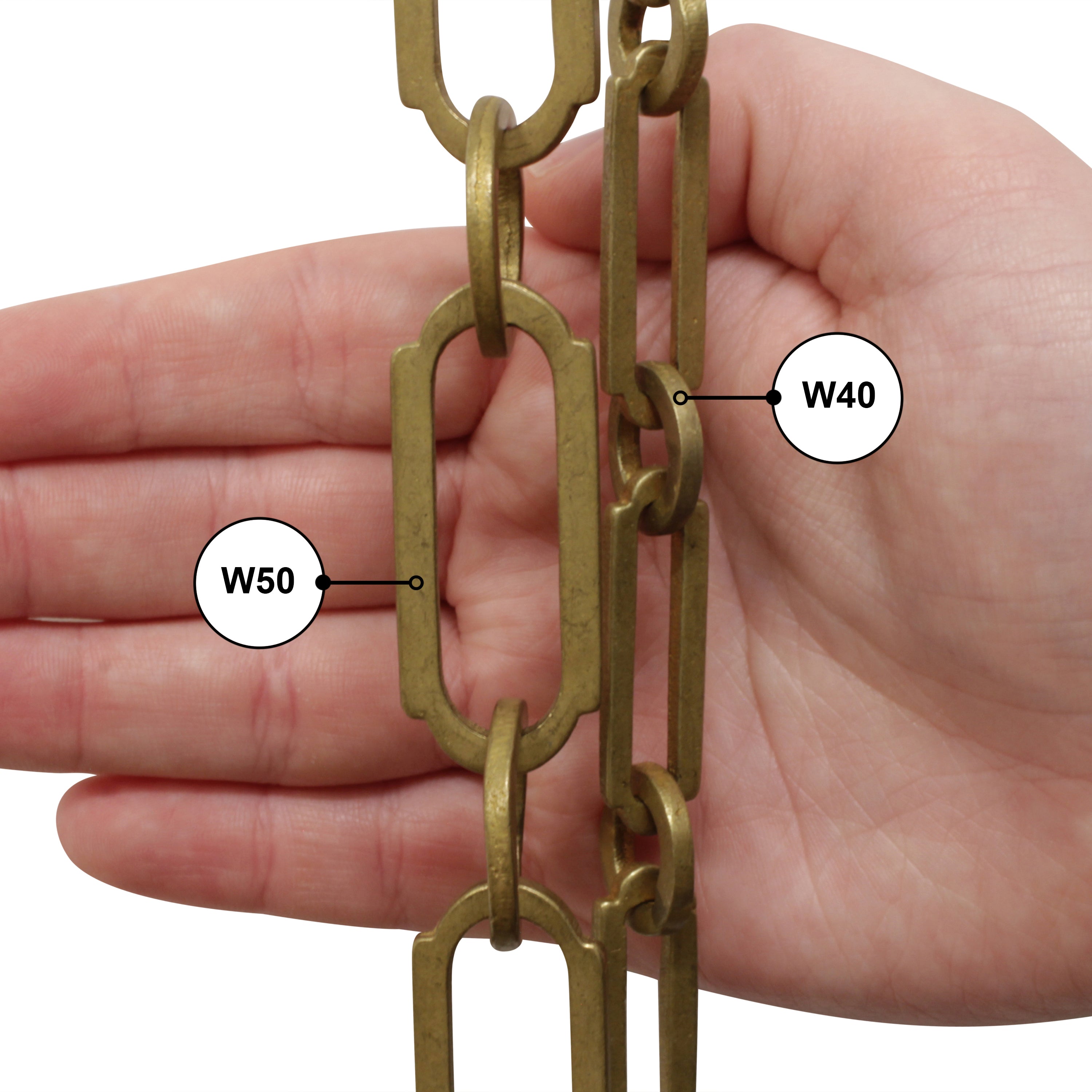 Rectangle Brass Chandelier Chain | RCH Hardware