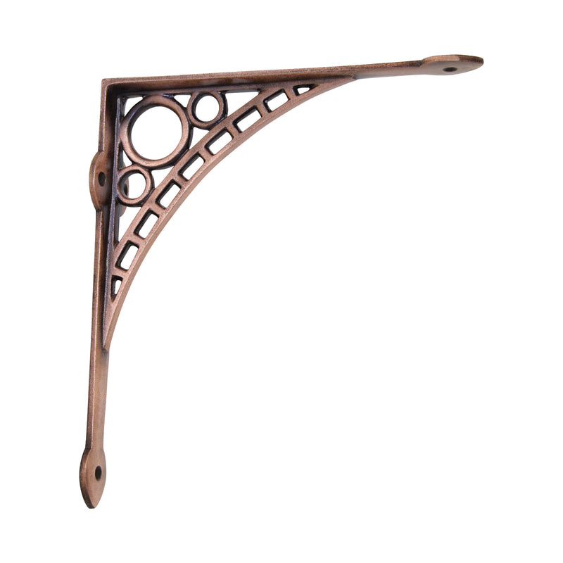 Art Deco Bracket IR7902 Industrial Shelf Bracket, Antique Brass