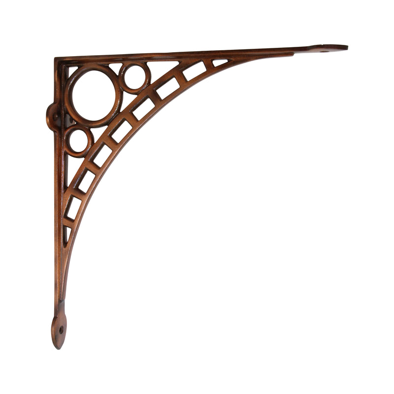 Art Deco Bracket IR7902 Industrial Shelf Bracket, Antique Brass