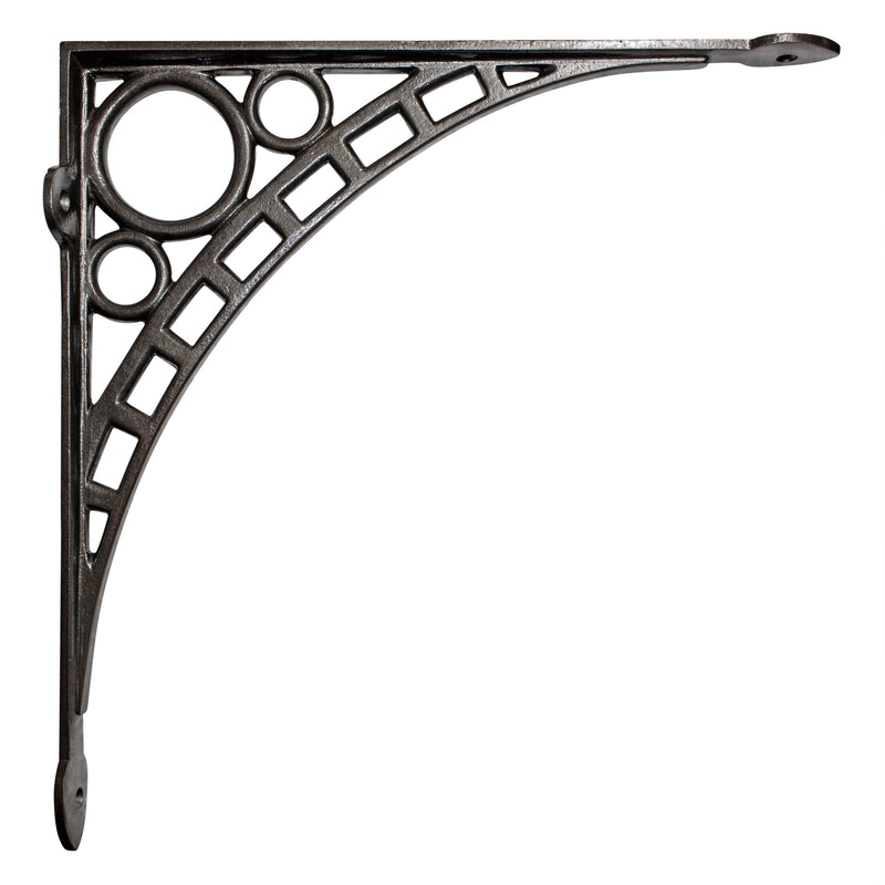 Art Deco Bracket IR7902 Industrial Shelf Bracket, Antique Brass