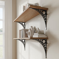 Art Deco Bracket IR7902 Industrial Shelf Bracket, Antique Brass