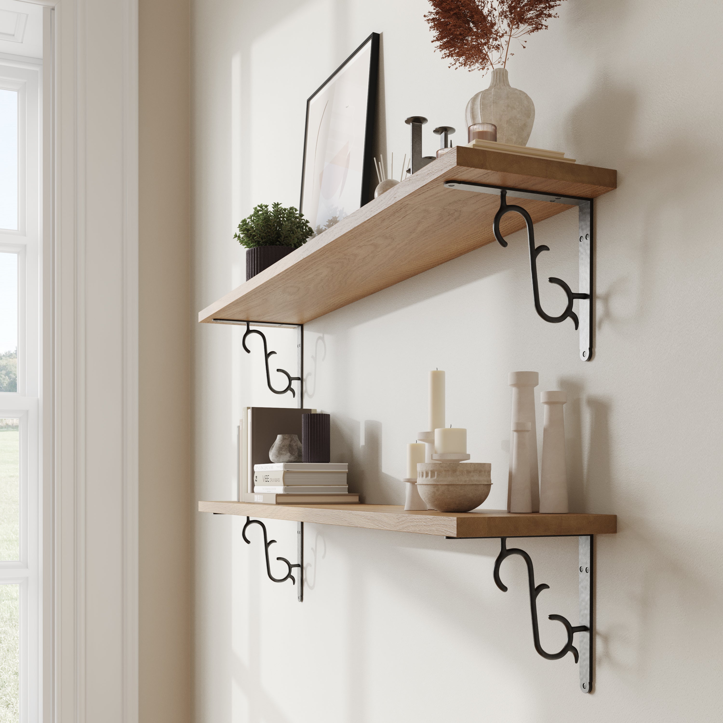 Scroll Bracket IR8011] Farmhouse Shelf Bracket | RCH Hardware, image size:3000x3000