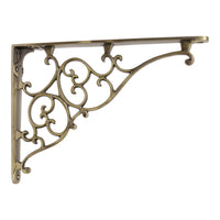 Filigree Bracket IR8016 Classic Shelf Bracket, Antique Brass