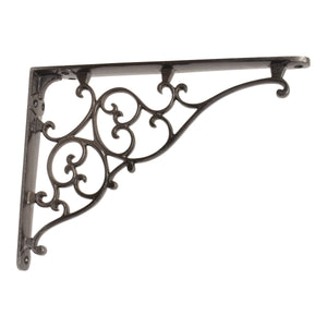 Filigree Bracket IR8016 Classic Shelf Bracket, Antique Brass