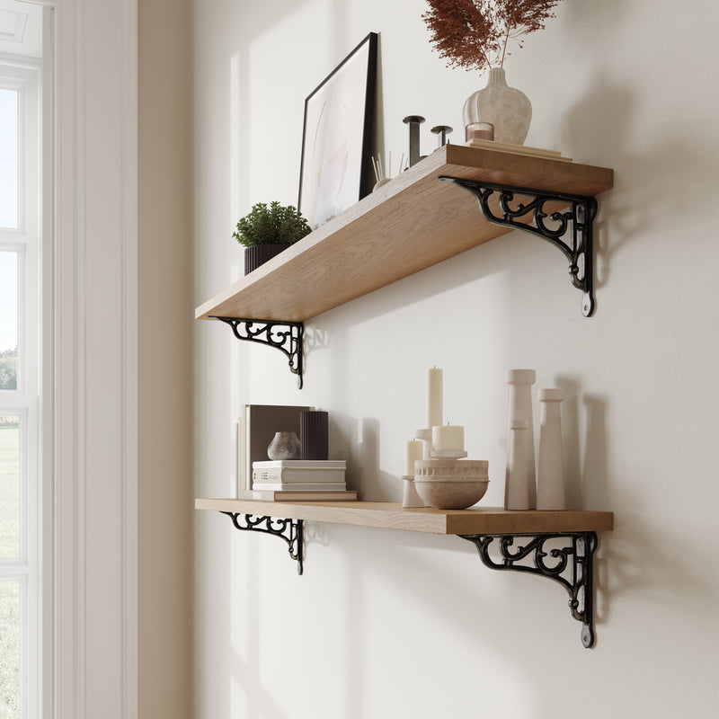 Vineyard Bracket IR8203 Rustic Shelf Bracket, Black