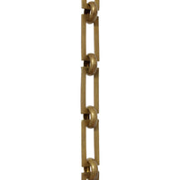 Chain BR01-U Rectangle Chandelier Chain with Unwelded Brass links and Round Joining links, Antique Brass