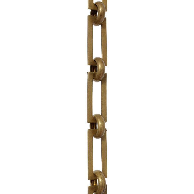 Chain BR01-U Rectangle Chandelier Chain with Unwelded Brass links and Round Joining links, Antique Brass