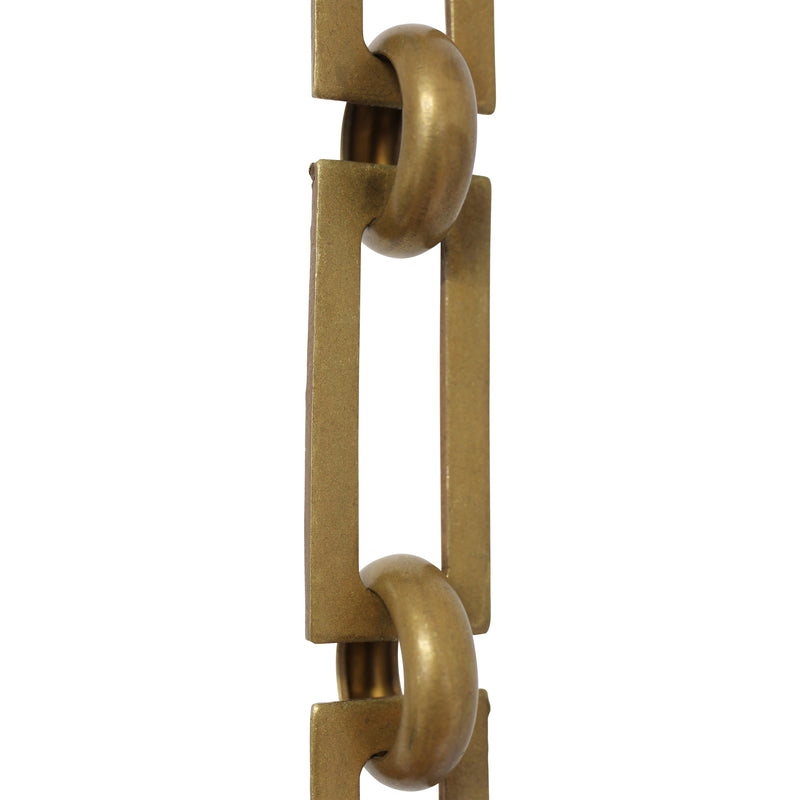 Chain BR01-U Rectangle Chandelier Chain with Unwelded Brass links and Round Joining links, Antique Brass