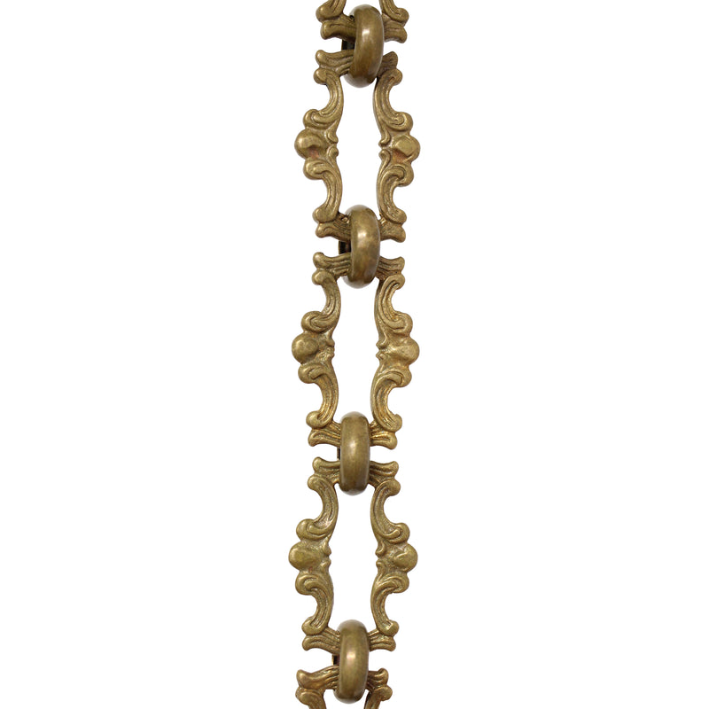 Chain BR02-W Vintage Chandelier Chain with Welded Brass links and Round Joining links, Antique Brass