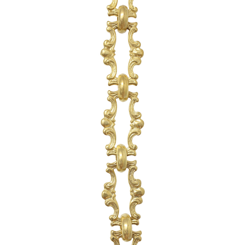 Chain BR02-W Vintage Chandelier Chain with Welded Brass links and Round Joining links, Antique Brass