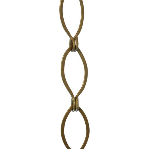 RCH Hardware CH-42-AB | Decorative Solid Brass Chain for Hanging, Lighting  - Small Oval Unwelded Links (1 Foot) (Antique Brass)
