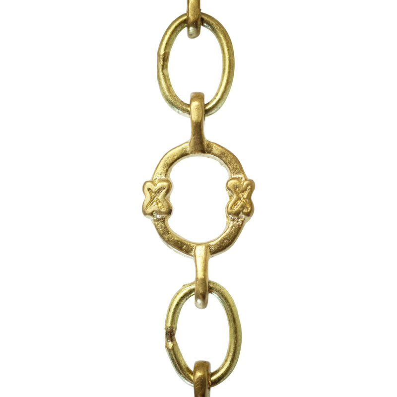 Chain BR05-W Round Chandelier Chain with Welded Brass links and Oval Joining links, Antique Brass