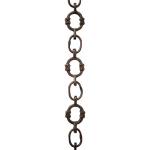 Chain BR05-W Round Chandelier Chain with Welded Brass links and Oval Joining links, Antique Brass