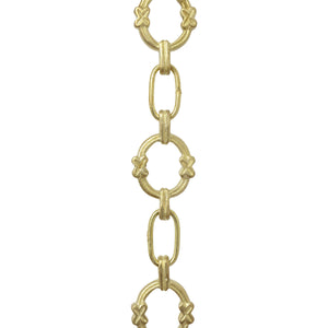Chain BR05-W Round Chandelier Chain with Welded Brass links and Oval Joining links, Antique Brass