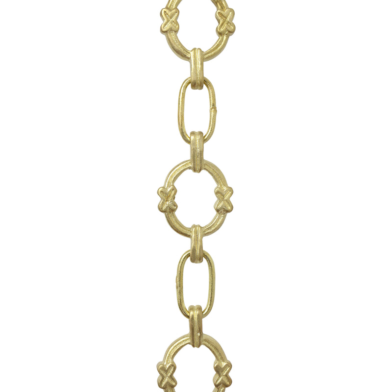 Chain BR05-W Round Chandelier Chain with Welded Brass links and Oval Joining links, Antique Brass