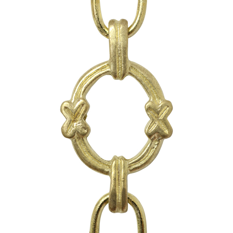 Chain BR05-W Round Chandelier Chain with Welded Brass links and Oval Joining links, Antique Brass