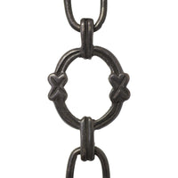 Chain BR05-W Round Chandelier Chain with Welded Brass links and Oval Joining links, Antique Brass