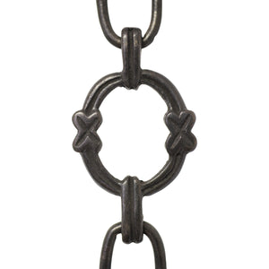 Chain BR05-W Round Chandelier Chain with Welded Brass links and Oval Joining links, Antique Brass