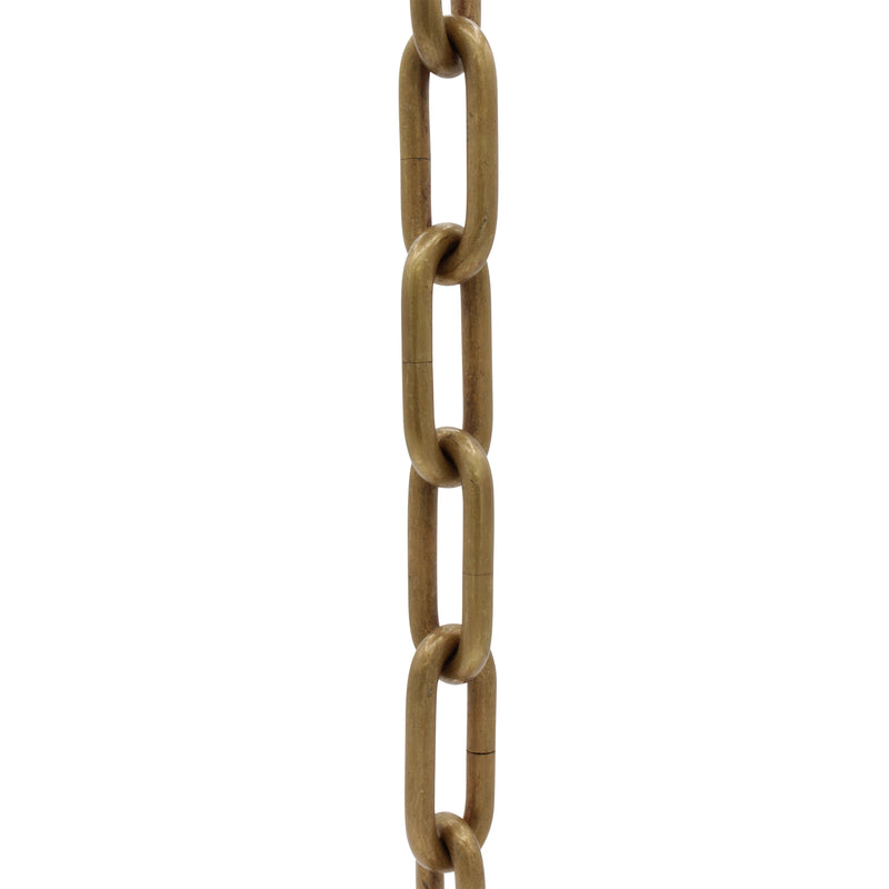 Chain BR07-U Standard Link, Coil Chandelier Chain with Unwelded Brass links, Antique Brass