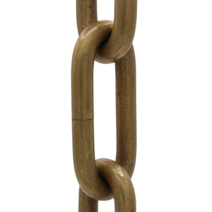 Chain BR07-U Standard Link, Coil Chandelier Chain with Unwelded Brass links, Antique Brass