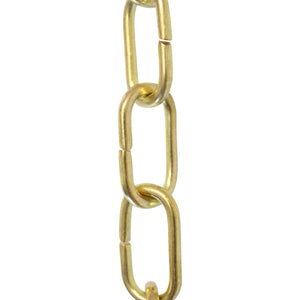 Chain BR08-U Standard Link, Coil Chandelier Chain with Unwelded Brass links, Antique Brass
