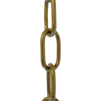Chain BR08-W Standard Link, Coil Chandelier Chain with Welded Brass links, Antique Brass