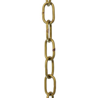 Chain BR08-W Standard Link, Coil Chandelier Chain with Welded Brass links, Antique Brass
