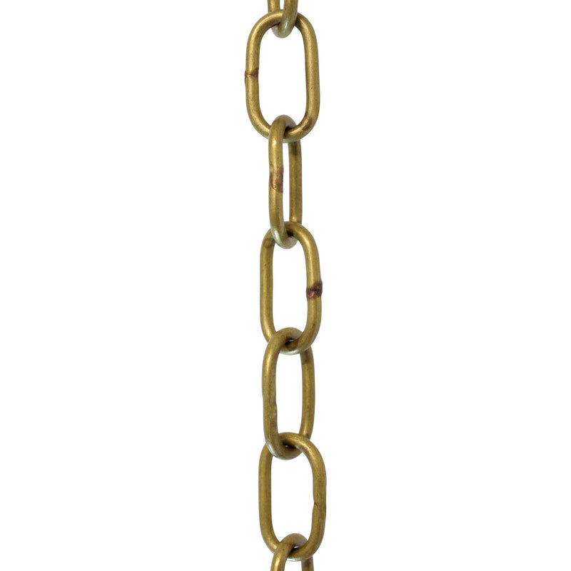 Chain BR08-W Standard Link, Coil Chandelier Chain with Welded Brass links, Antique Brass
