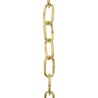 Chain BR08-W Standard Link, Coil Chandelier Chain with Welded Brass links, Antique Brass