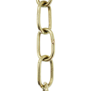 Chain BR08-W Standard Link, Coil Chandelier Chain with Welded Brass links, Antique Brass
