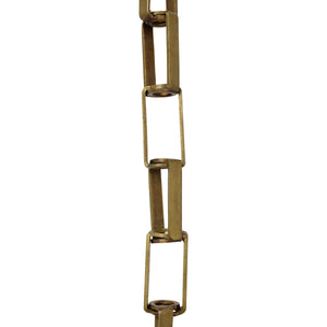 Chain BR09-W Rectangle Chandelier Chain with Welded Brass links, Antique Brass