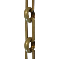 Chain BR10-U Rectangle Chandelier Chain with Unwelded Brass links and Round Joining links, Antique Brass
