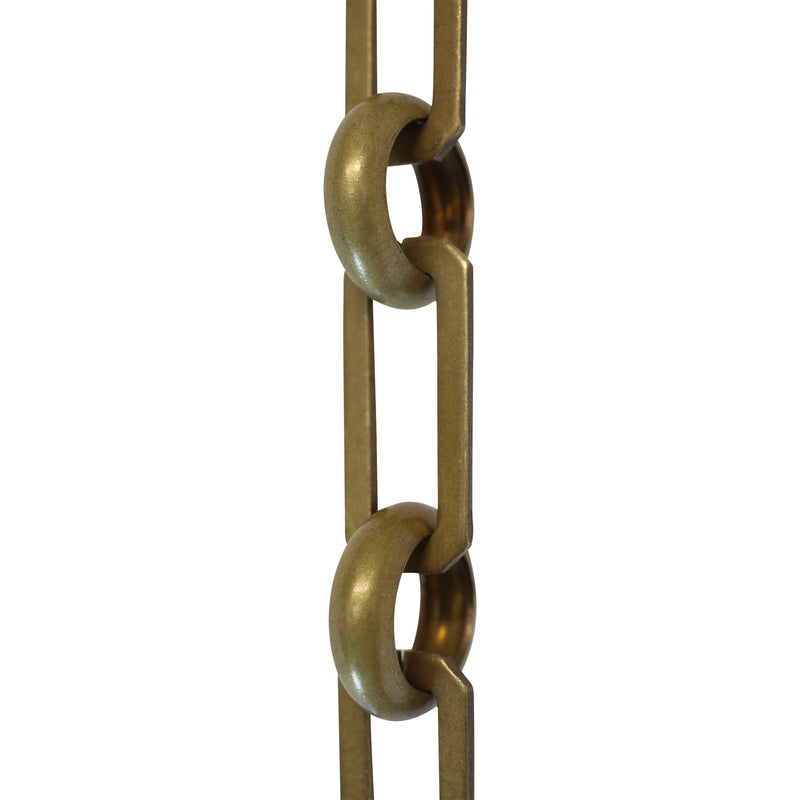 Chain BR10-U Rectangle Chandelier Chain with Unwelded Brass links and Round Joining links, Antique Brass