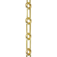 Chain BR10-U Rectangle Chandelier Chain with Unwelded Brass links and Round Joining links, Antique Brass