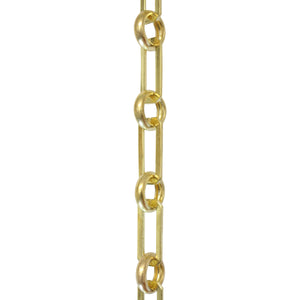 Chain BR10-U Rectangle Chandelier Chain with Unwelded Brass links and Round Joining links, Antique Brass