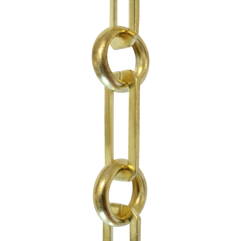 Chain BR10-U Rectangle Chandelier Chain with Unwelded Brass links and Round Joining links, Antique Brass