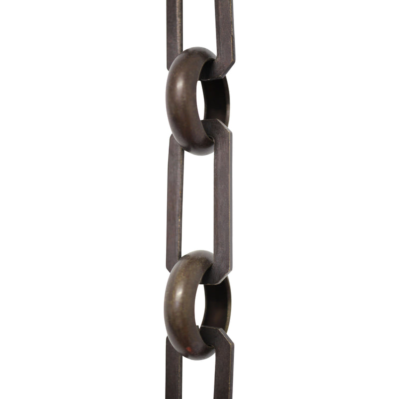 Chain BR10-U Rectangle Chandelier Chain with Unwelded Brass links and Round Joining links, Antique Brass