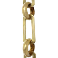 Chain BR10-U Rectangle Chandelier Chain with Unwelded Brass links and Round Joining links, Antique Brass