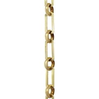 Chain BR10-U Rectangle Chandelier Chain with Unwelded Brass links and Round Joining links, Antique Brass