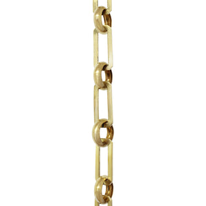 Chain BR10-U Rectangle Chandelier Chain with Unwelded Brass links and Round Joining links, Antique Brass