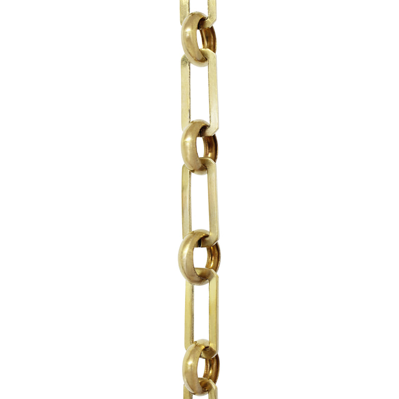 Chain BR10-U Rectangle Chandelier Chain with Unwelded Brass links and Round Joining links, Antique Brass