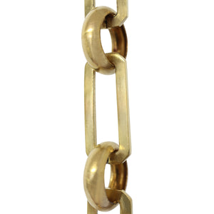 Chain BR10-U Rectangle Chandelier Chain with Unwelded Brass links and Round Joining links, Antique Brass