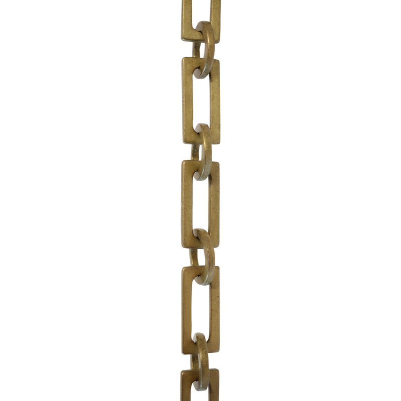 Chain BR11-W Rectangle Chandelier Chain with Welded Brass links and Round Joining links, Antique Brass