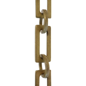 Chain BR11-W Rectangle Chandelier Chain with Welded Brass links and Round Joining links, Antique Brass