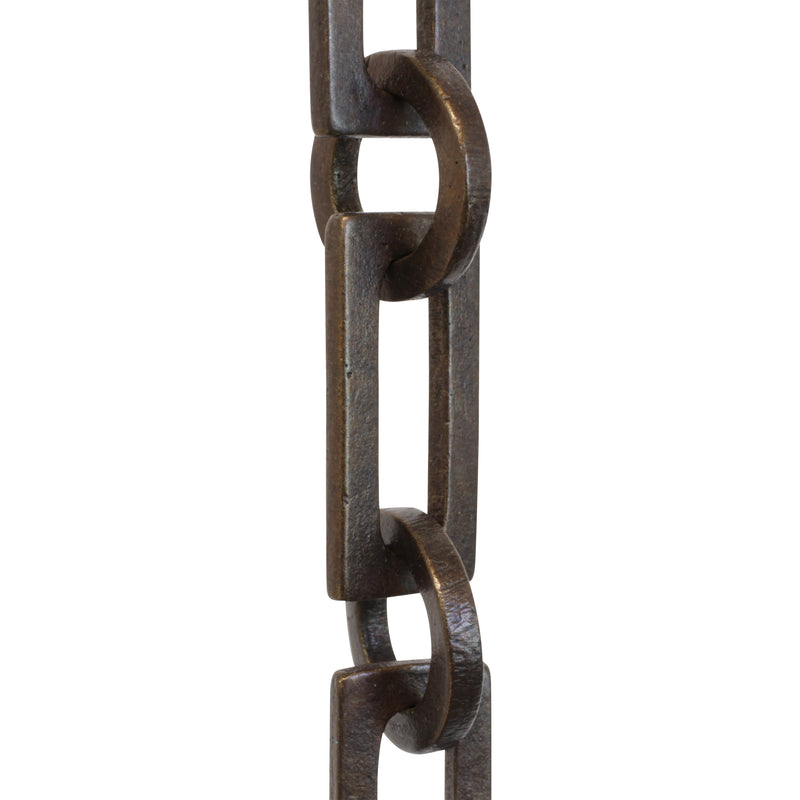 Chain BR11-W Rectangle Chandelier Chain with Welded Brass links and Round Joining links, Antique Brass